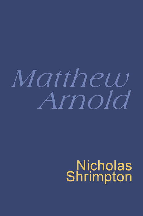 Book cover of Matthew Arnold: Everyman's Poetry (Everyman's Poetry)