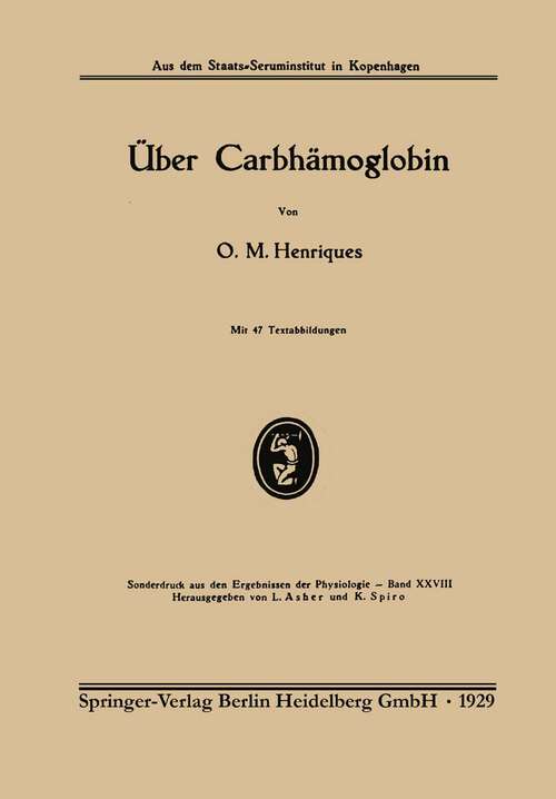 Book cover of Über Carbhämoglobin (1929)