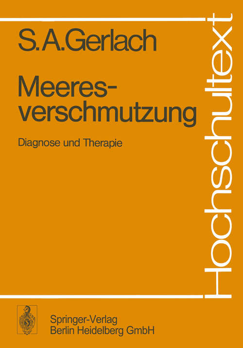 Book cover of Meeresverschmutzung: Diagnose und Therapie (1976) (Hochschultext)