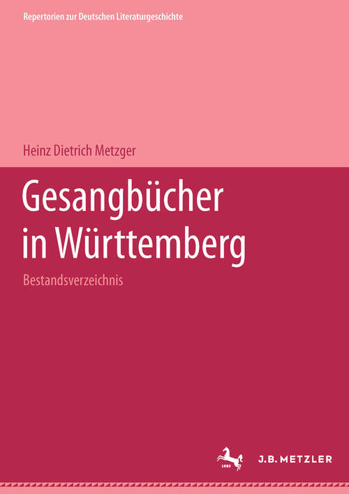 Book cover of Württembergischer Gesangbuchkatalog: Bestandsverzeichnis (1. Aufl. 2002)