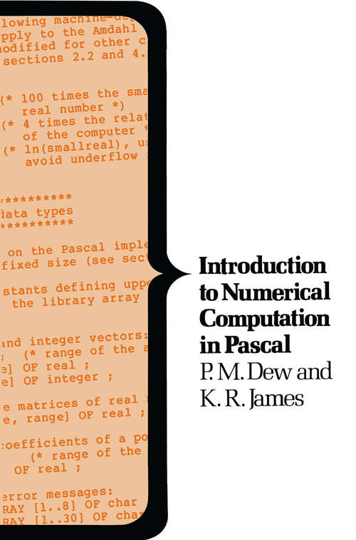 Book cover of Introduction to Numerical Computation in Pascal (1st ed. 1983)
