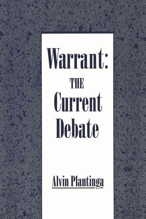 Book cover of Warrant: The Current Debate