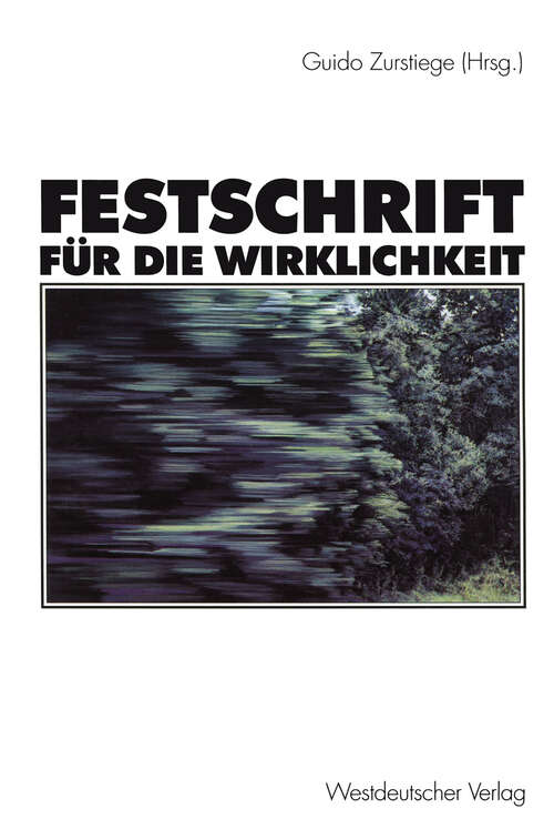 Book cover of Festschrift für die Wirklichkeit (2000)
