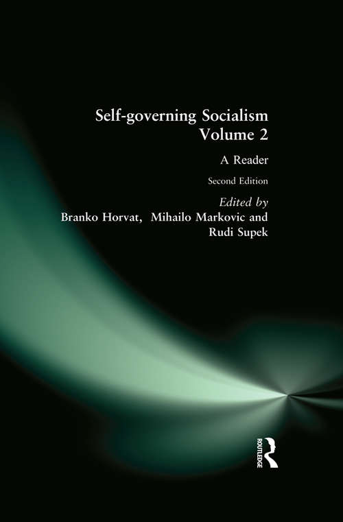Book cover of Self-governing Socialism: A Reader