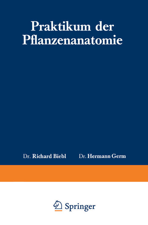 Book cover of Praktikum der Pflanzenanatomie (1950)
