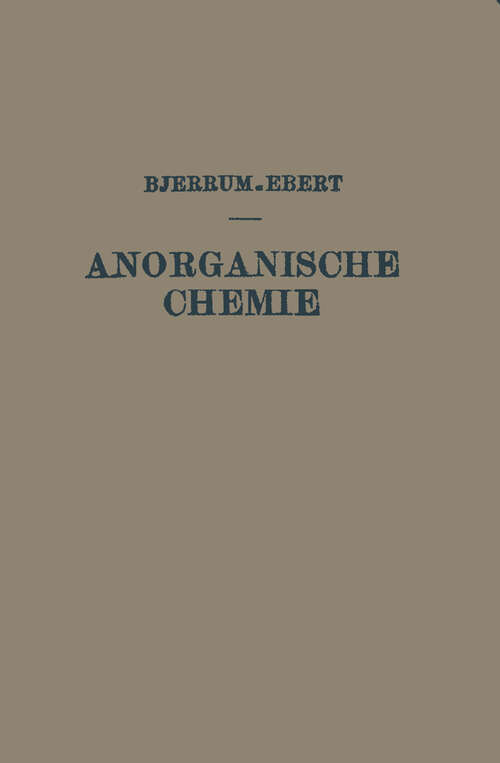Book cover of Kurzes Lehrbuch der Anorganischen Chemie (1933)