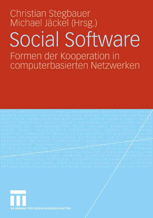 Book cover of Social Software: Formen der Kooperation in computerbasierten Netzwerken (2008)
