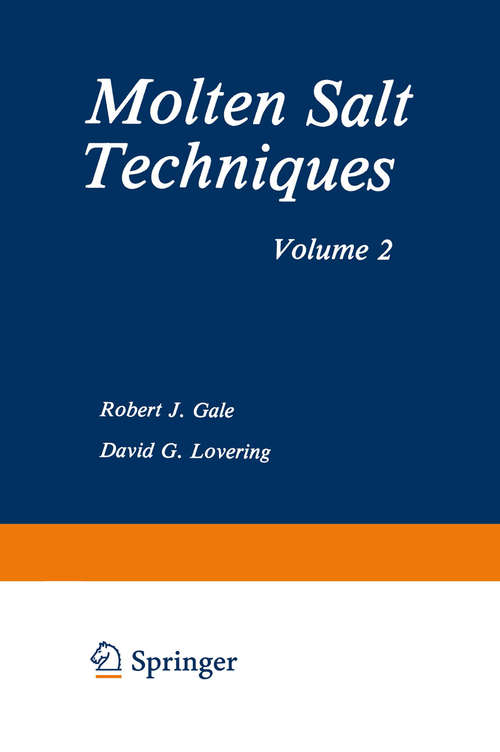 Book cover of Molten Salt Techniques: Volume 2 (1984)