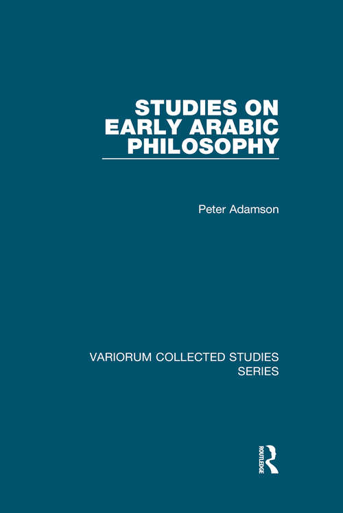 Book cover of Studies on Early Arabic Philosophy