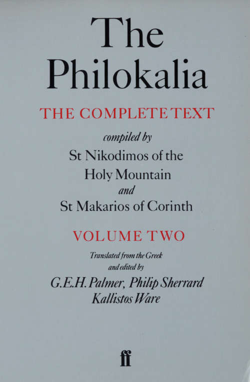 Book cover of The Philokalia Vol 2 (Main)