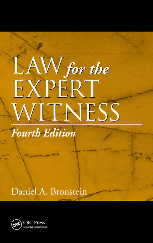 Book cover of Law for the Expert Witness (4)