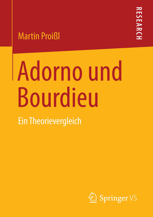 Book cover of Adorno und Bourdieu: Ein Theorievergleich (2014)