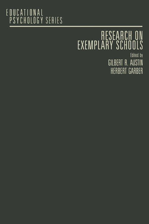 Book cover of Research on Exemplary Schools
