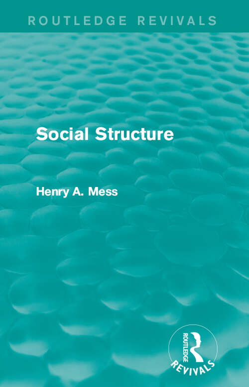 Book cover of Social Structure (Routledge Revivals)