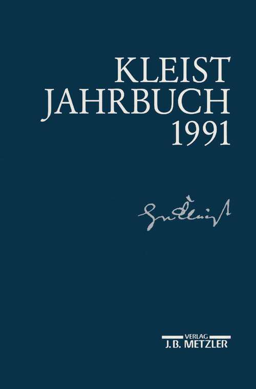 Book cover of Kleist-Jahrbuch 1991 (1. Aufl. 1991)