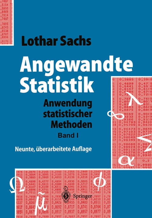 Book cover of Angewandte Statistik: Anwendung statistischer Methoden (9. Aufl. 1999)