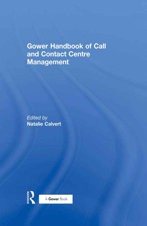 Book cover of Gower Handbook of Call and Contact Centre Management