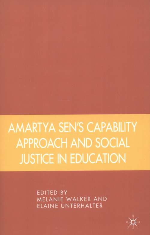 Book cover of Amartya Sen's Capability Approach And Social Justice In Education (PDF)