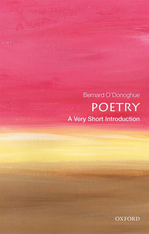 Book cover of Poetry: Transformation, Reception, Interpretation (Very Short Introductions)