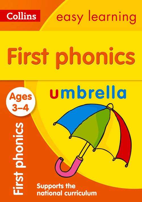 Book cover of First Phonics Ages 3-4 (PDF) (Collins Easy Learning Preschool Ser.)