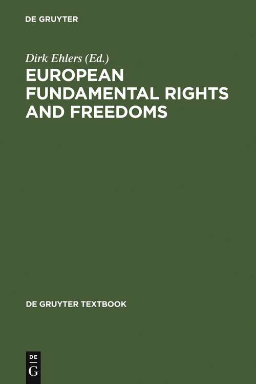 Book cover of European Fundamental Rights And Freedoms (PDF) (De Gruyter Textbook Ser.)