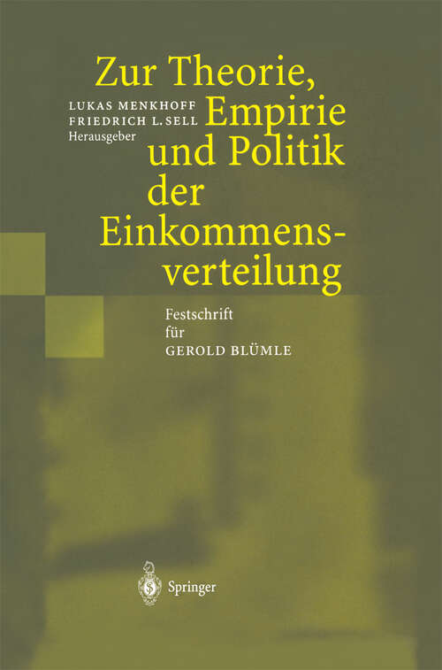 Book cover of Zur Theorie, Empirie und Politik der Einkommensverteilung: Festschrift für Gerold Blümle (2002)