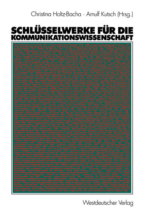 Book cover of Schlüsselwerke für die Kommunikationswissenschaft (2002)