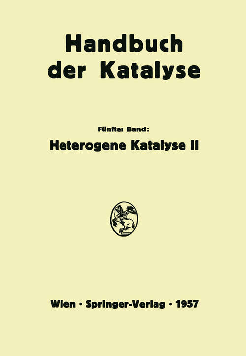 Book cover of Heterogene Katalyse II (1957)