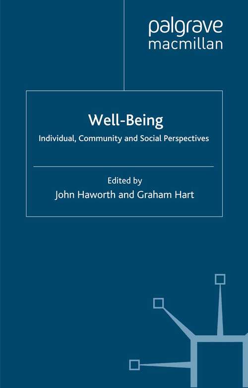 Book cover of Well-Being: Individual, Community and Social Perspectives (2007)