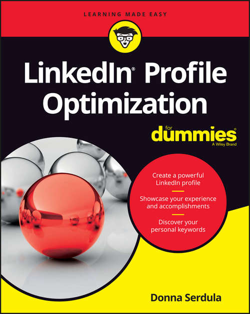 Book cover of LinkedIn Profile Optimization For Dummies