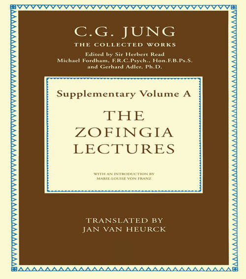 Book cover of The Zofingia Lectures: Supplementary Volume A (Collected Works of C.G. Jung)