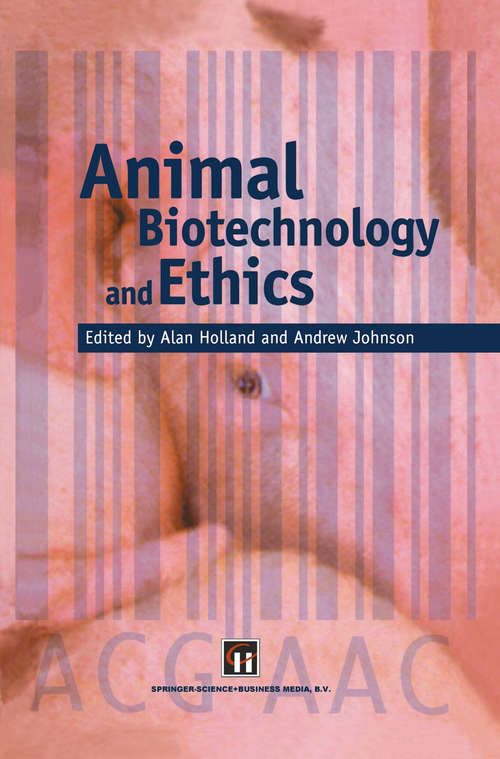 Book cover of Animal Biotechnology and Ethics (1998)
