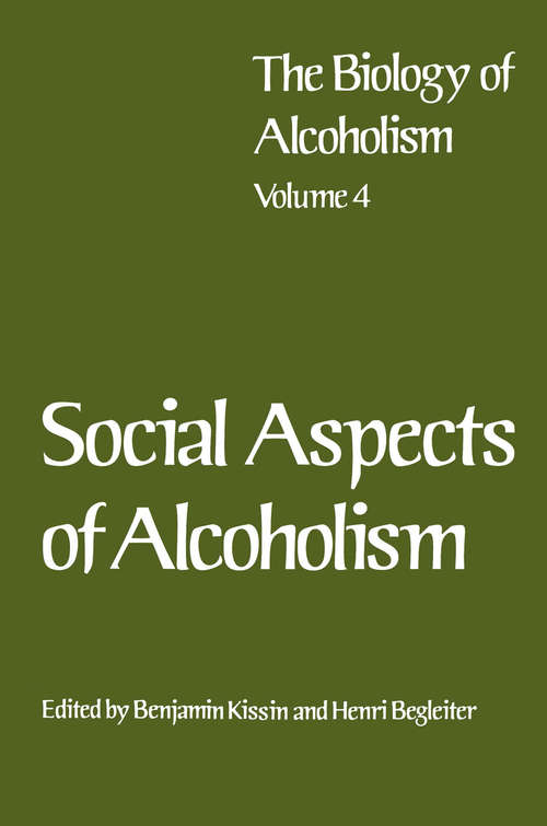 Book cover of Social Aspects of Alcoholism (1976)