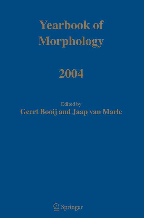 Book cover of Yearbook of Morphology 2004 (2005) (Yearbook of Morphology)