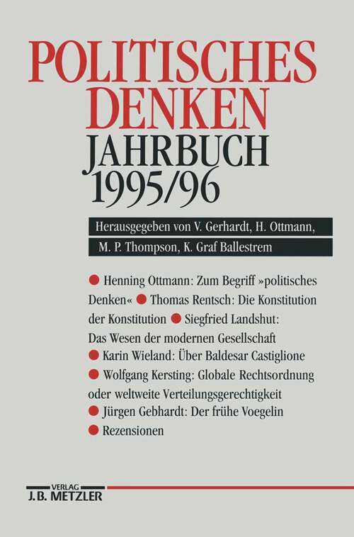 Book cover of Politisches Denken. Jahrbuch 1995/96 (1. Aufl. 1996)