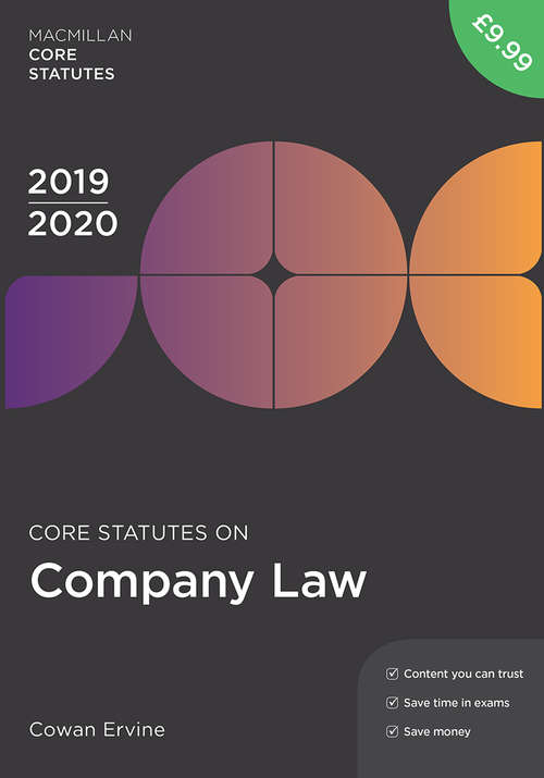 Book cover of Core Statutes on Company Law 2019-20 (4th ed. 2019) (Macmillan Core Statutes)