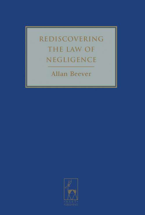 Book cover of Rediscovering the Law of Negligence