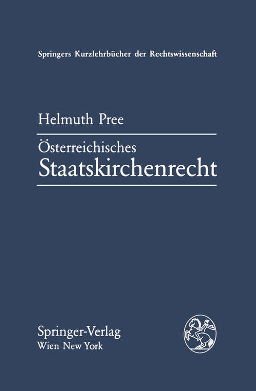Book cover of Österreichisches Staatskirchenrecht (1984) (Springers Kurzlehrbücher der Rechtswissenschaft)