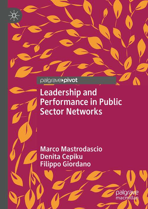 Book cover of Leadership and Performance in Public Sector Networks (1st ed. 2022)