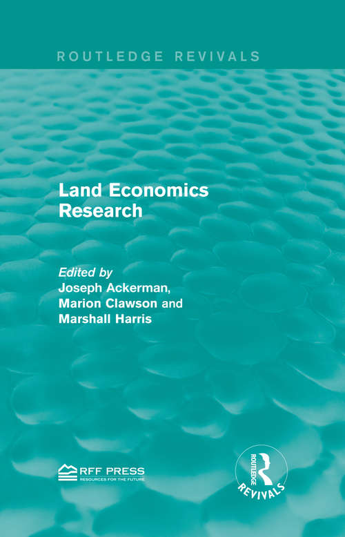 Book cover of Land Economics Research (Routledge Revivals)