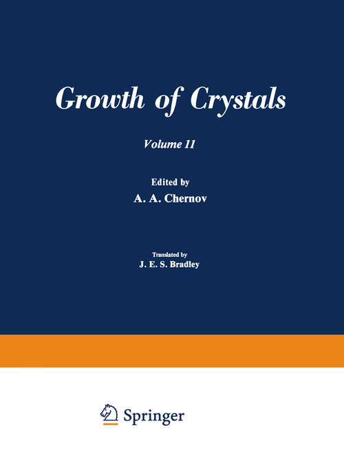 Book cover of Рост Кристаллоь / Rost Kristallov / Growth of Crystals: Volume 11 (1979)