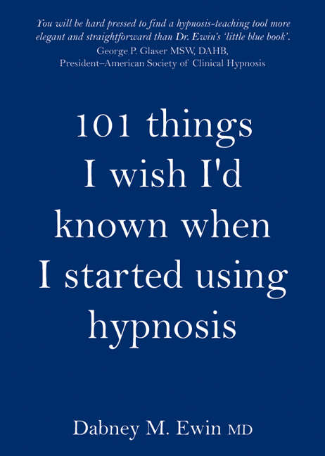 Book cover of 101 things I wish I'd known when I started using hypnosis