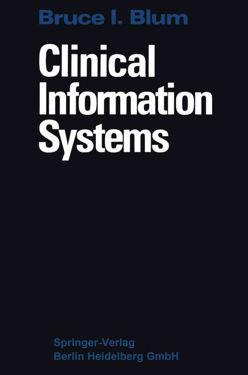 Book cover of Clinical Information Systems (1986)
