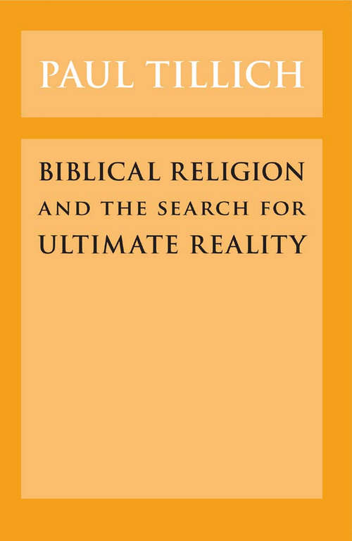 Book cover of Biblical Religion and the Search for Ultimate Reality