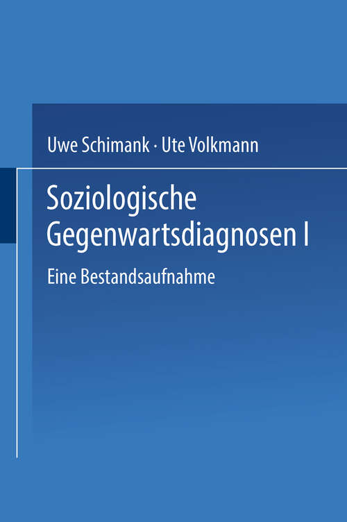 Book cover of Soziologische Gegenwartsdiagnosen I: Eine Bestandsaufnahme (2000)