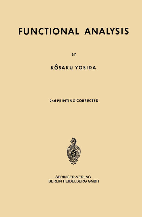 Book cover of Functional Analysis (1965) (Grundlehren der mathematischen Wissenschaften #123)