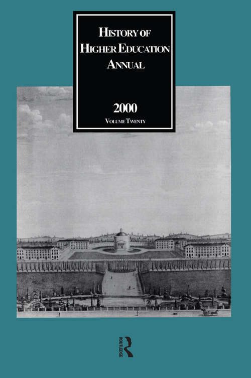 Book cover of History of Higher Education Annual: 2000