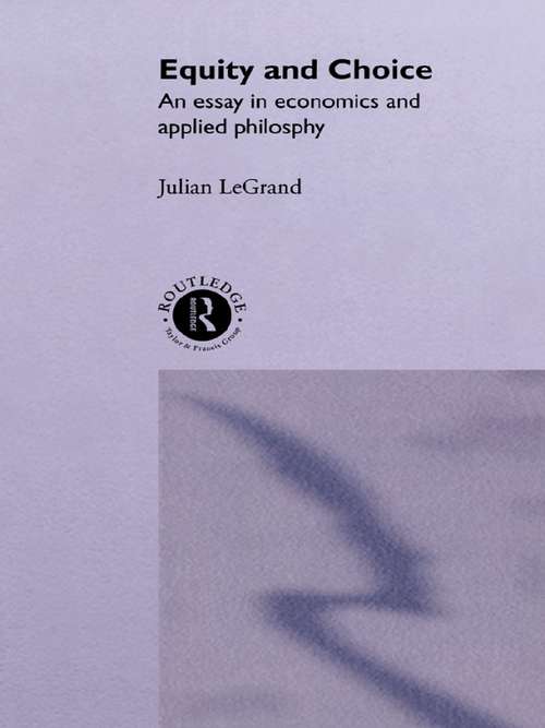 Book cover of Equity and Choice: An Essay in Economics and Applied Philosophy