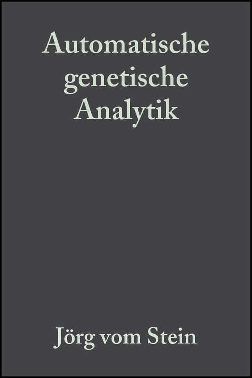 Book cover of Automatische genetische Analytik