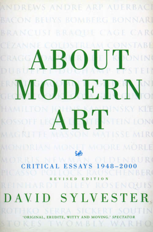 Book cover of About Modern Art: Critical Essays 1948-96